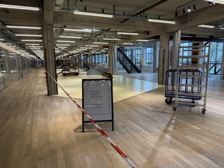 Der arbejdes på Mumi udstillingen.